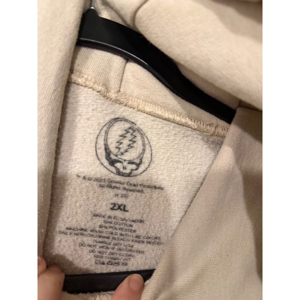 Grateful Dead Steal Your Face Dancing Bears Hoodie Tan 2XL Tie Dye Graphic - Picture 4 of 7